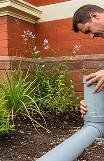 Plumber Connecting Gray Pipe